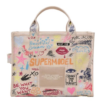 THE PUNK SCRIBBLE CANVAS MEDIUM TOTE BAG